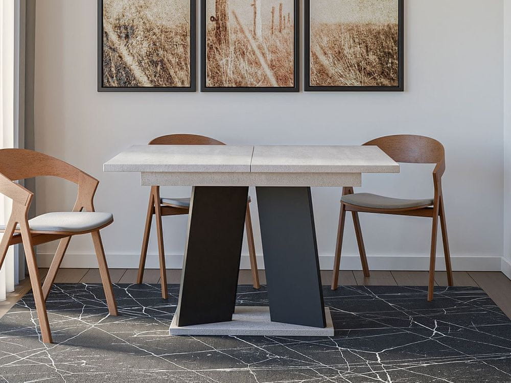 Veneti Moderný rozkladací jedálenský stôl RANDOY - šedý